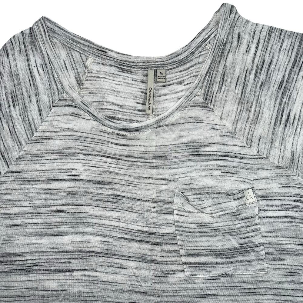 Calvin Klein Jeans Womens T Shirt Top Casual Short Sleeved Pullover Gray Medium - Picture 6 of 12